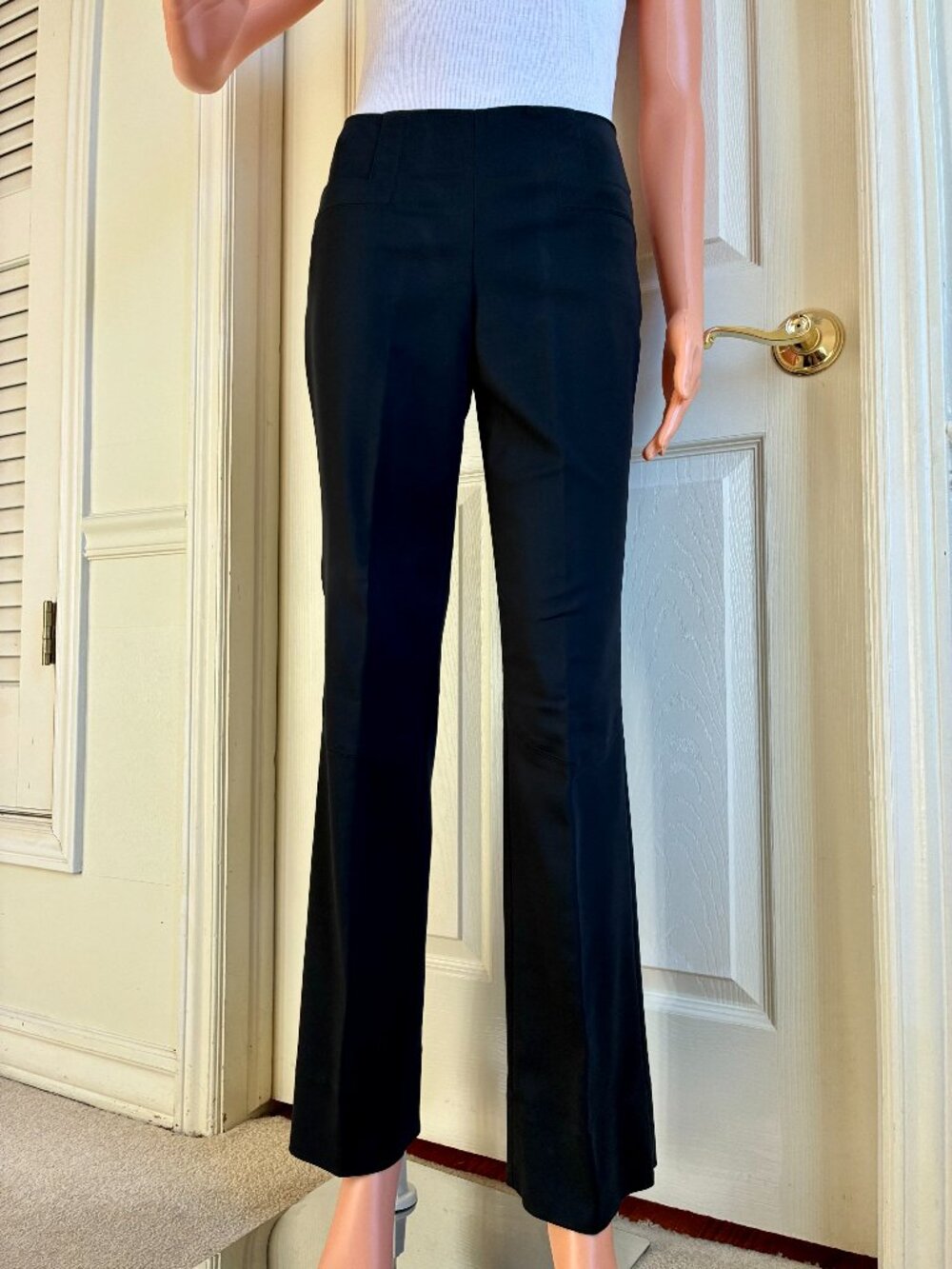 Vintage GUCCI Tom Ford 2003 Low-rise Black Dbl Buckle Flared Trousers - EU40/US4
